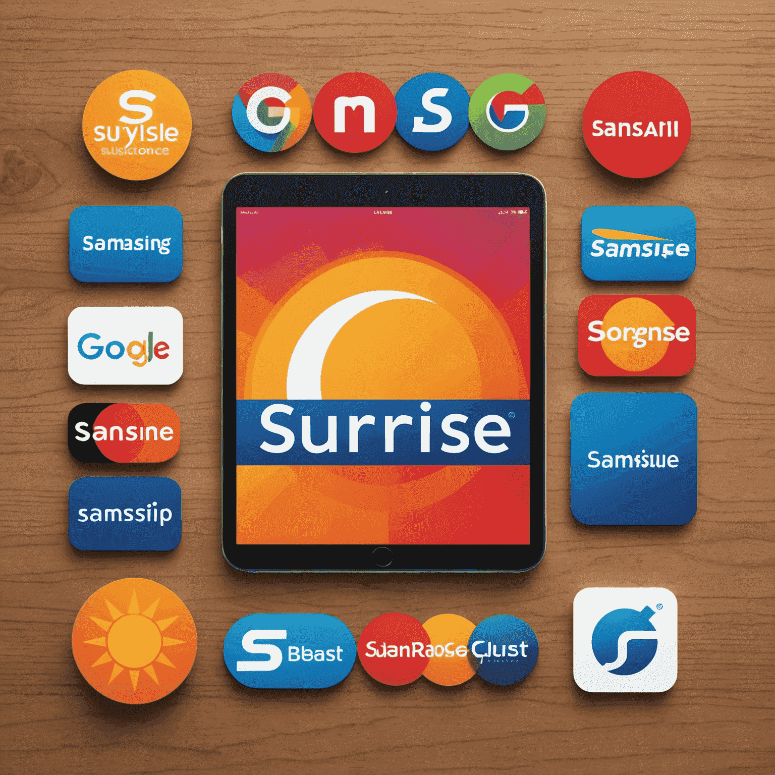 Sunrise logo alongside logos of major smartphone brands like Apple, Samsung, and Google, with text promoting exclusive deals for Sunrise customers