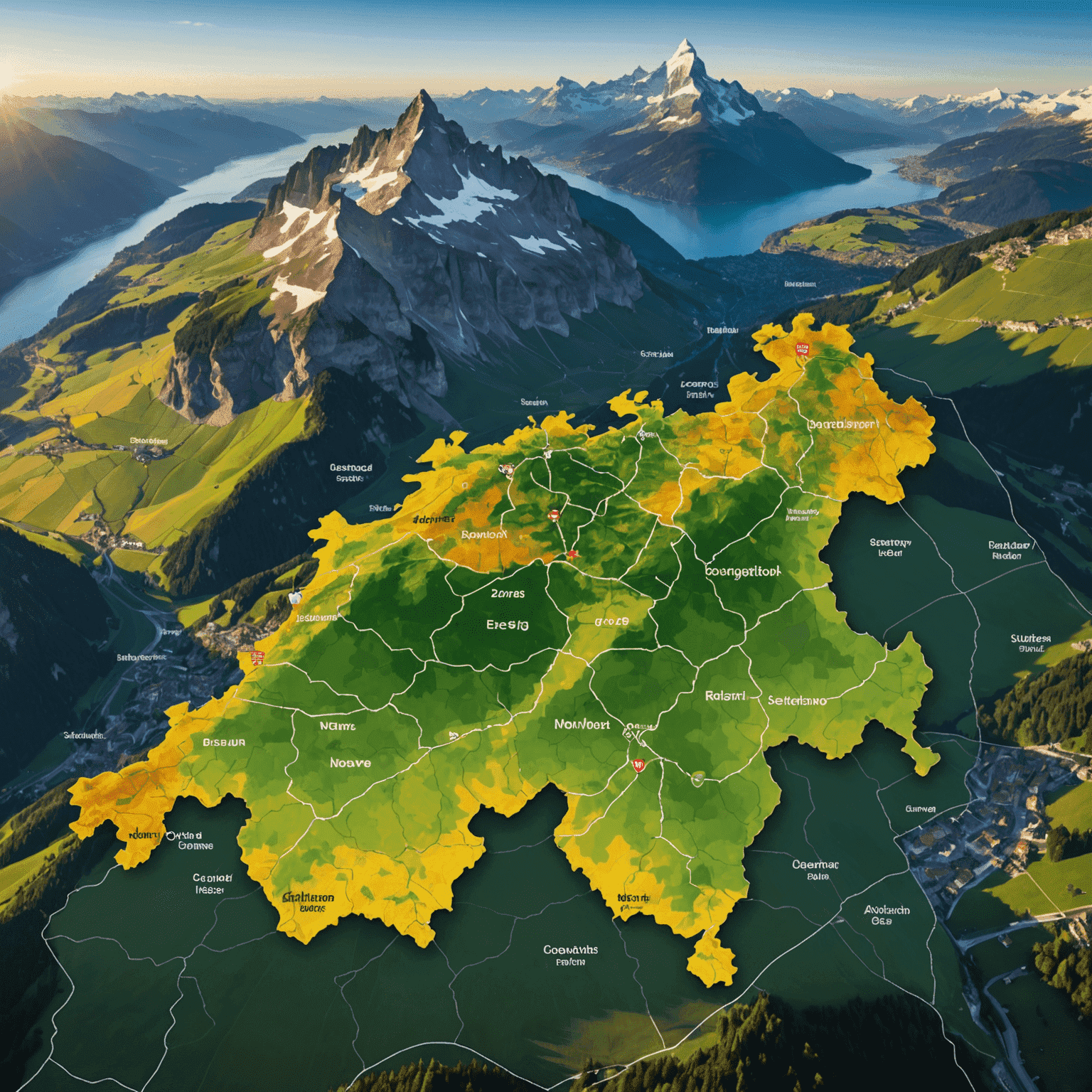 Map illustrating Sunrise's extensive 4G and 5G network coverage across Switzerland, with major cities and regions highlighted