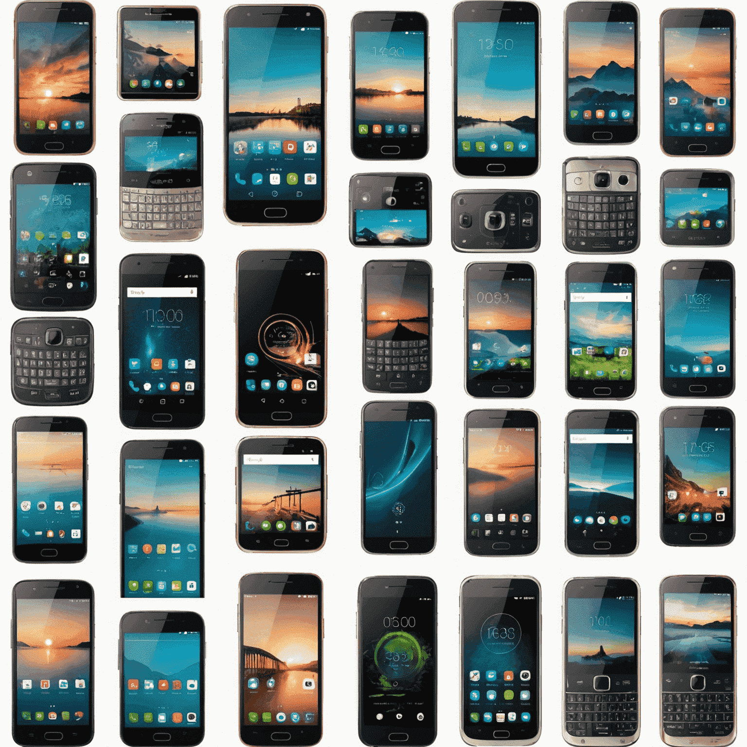 A collage of the latest smartphones with price tags and financing options